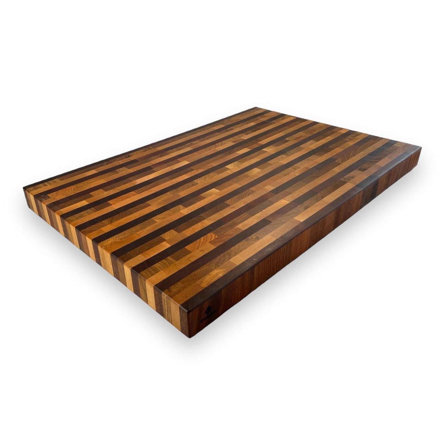 Rectangular mixed standing wood cutting board with 2'' pattern - BOISWOOD