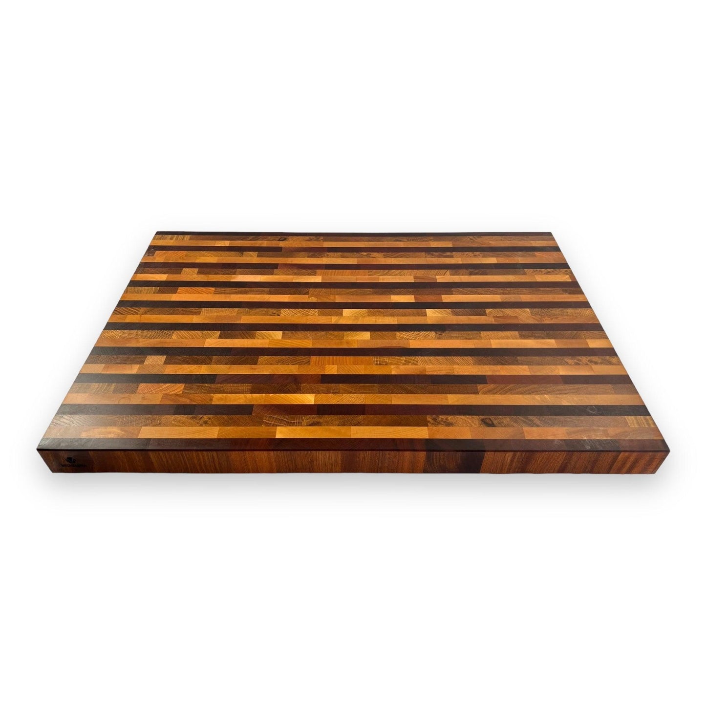 Rectangular mixed standing wood cutting board with 2'' pattern - BOISWOOD