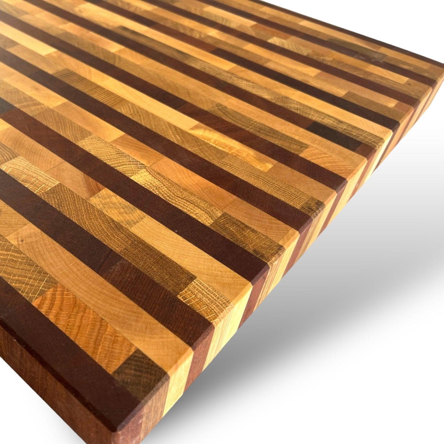 Rectangular mixed standing wood cutting board with 2'' pattern - BOISWOOD