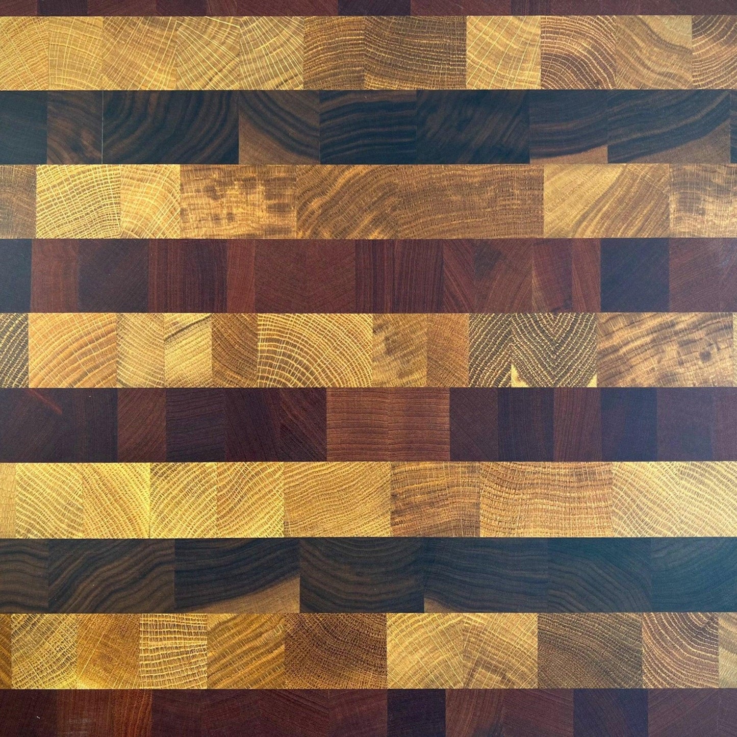 Rectangular mixed standing wood cutting board with 2'' pattern - BOISWOOD