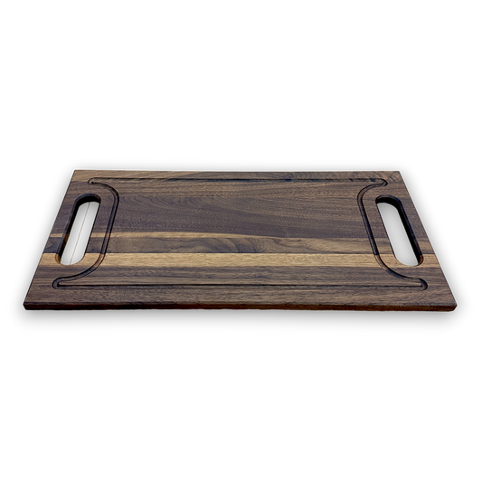 3/4" serving plate with handles in Walnut Wood - BOISWOOD