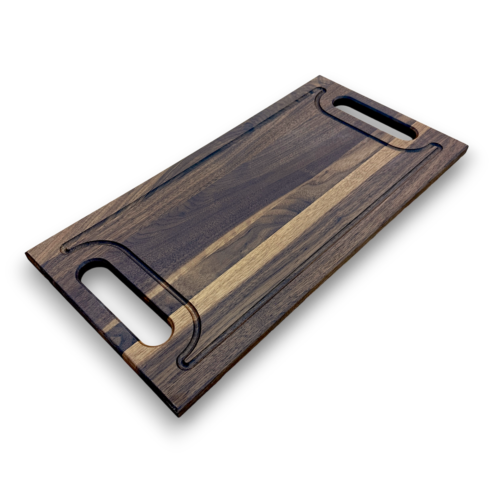 3/4" serving plate with handles in Walnut Wood - BOISWOOD