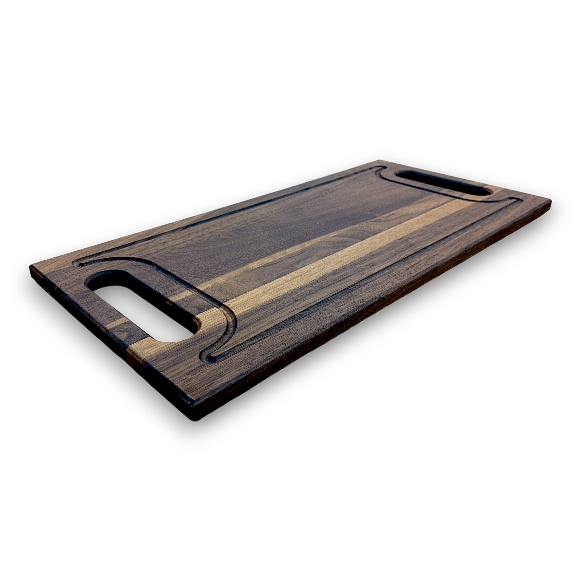3/4" serving plate with handles in Walnut Wood - BOISWOOD