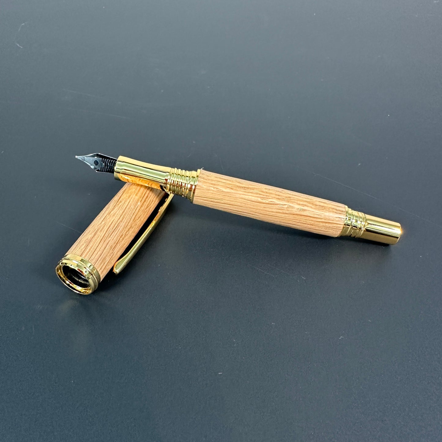 White Oak Wooden Fountain Pen Gold finish - BOISWOOD