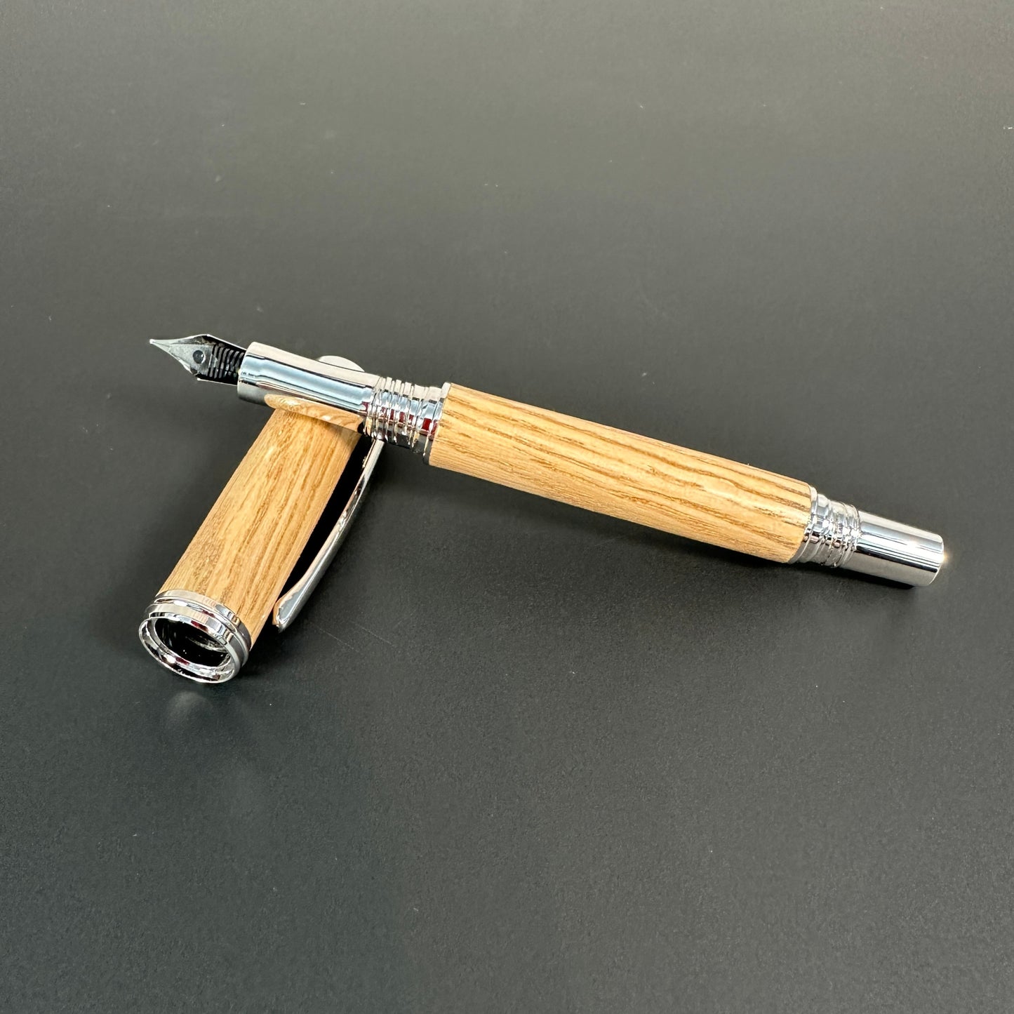 White Oak Wooden Fountain Pen Rhodium finish - BOISWOOD