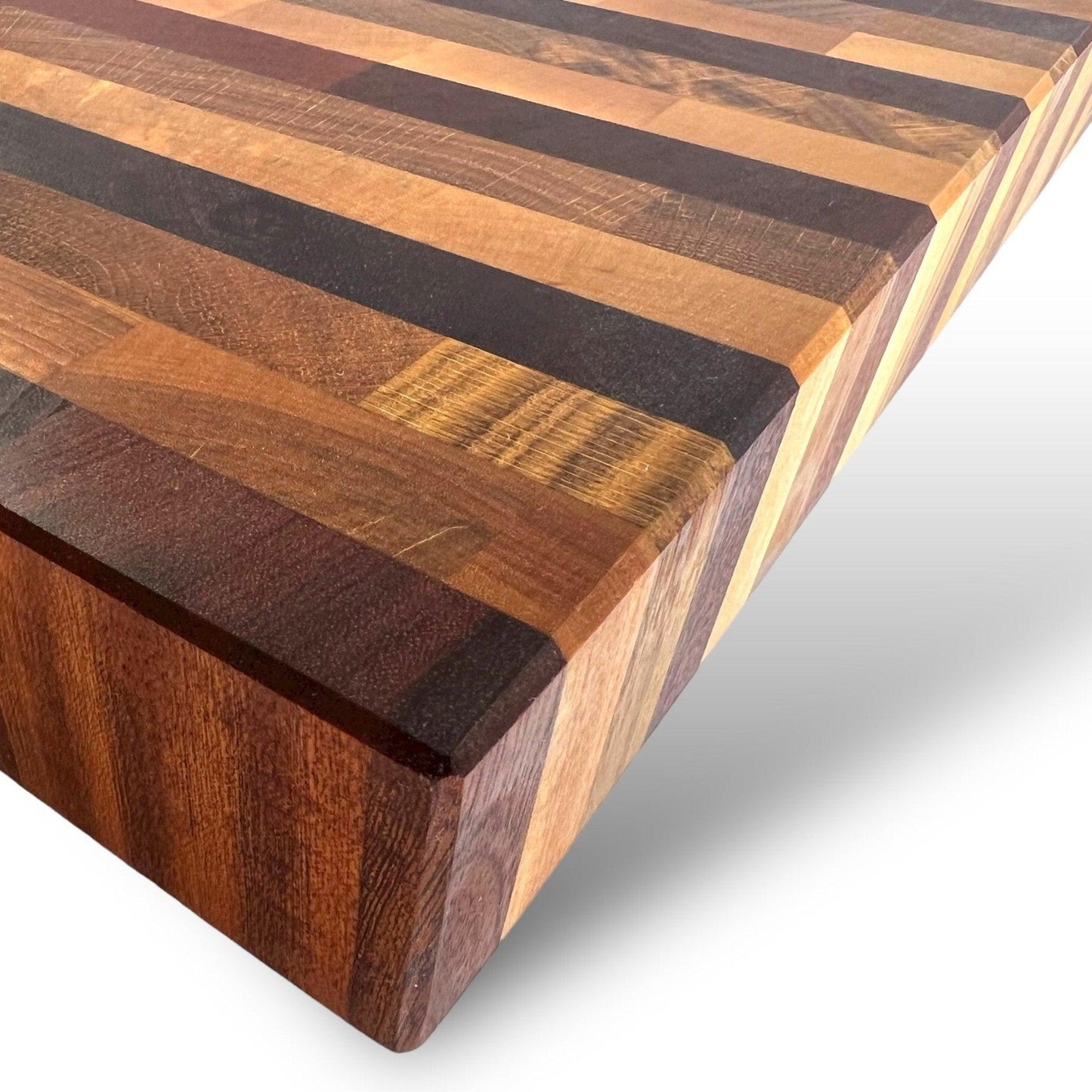 Rectangular mixed standing wood cutting board with 2'' pattern - BOISWOOD