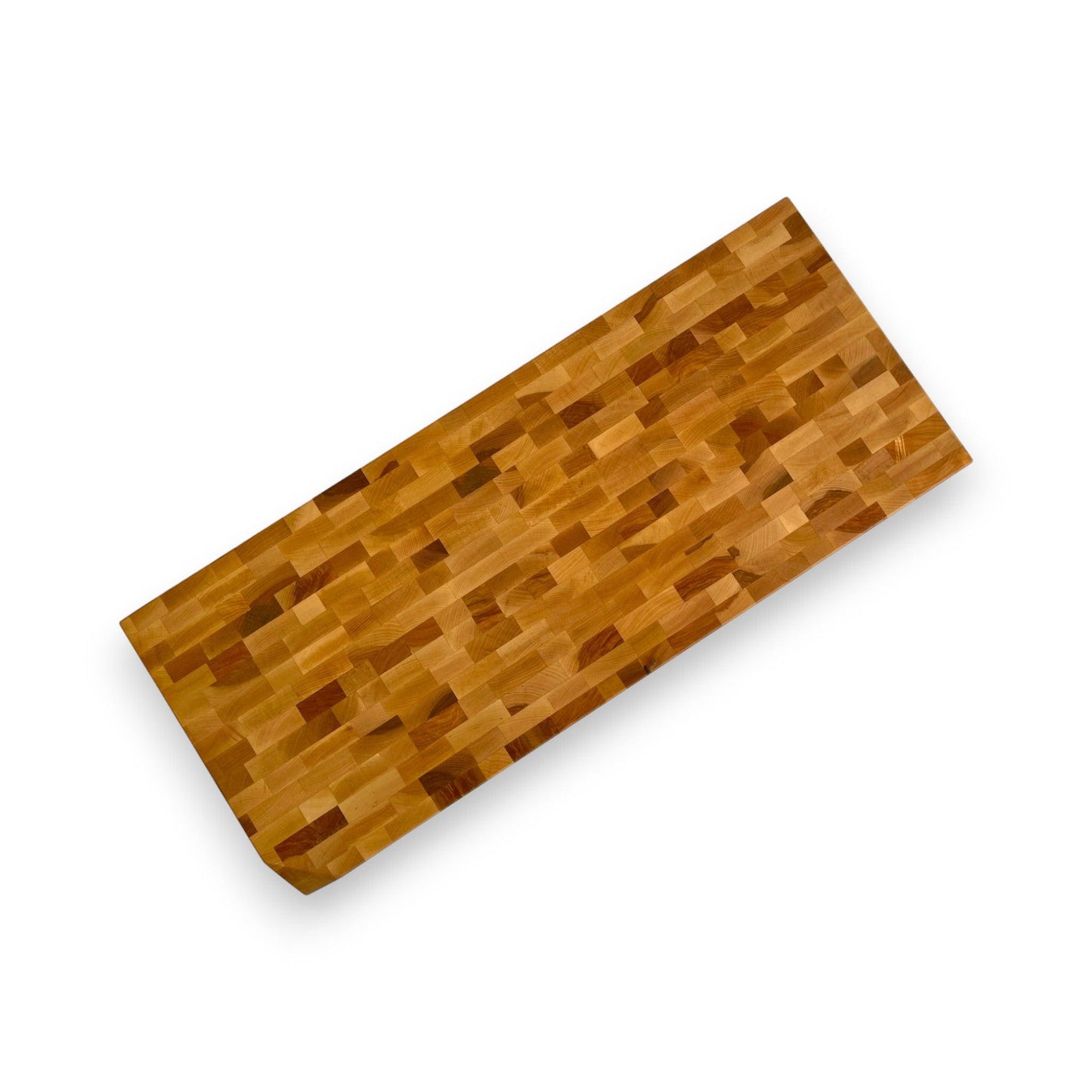 Cutting board with angled corner in 2" cherry wood - BOISWOOD