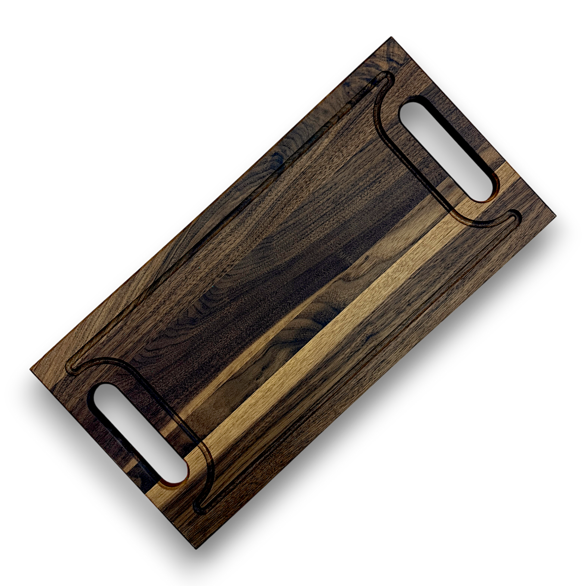 3/4" serving plate with handles in Walnut Wood - BOISWOOD