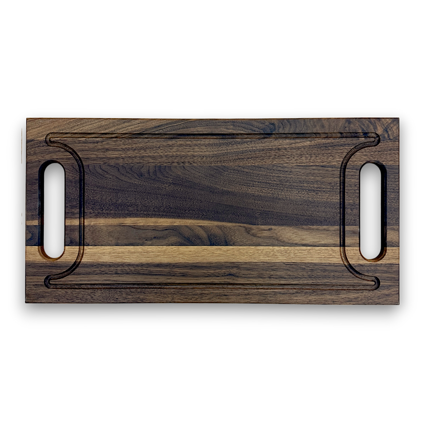 3/4" serving plate with handles in Walnut Wood - BOISWOOD