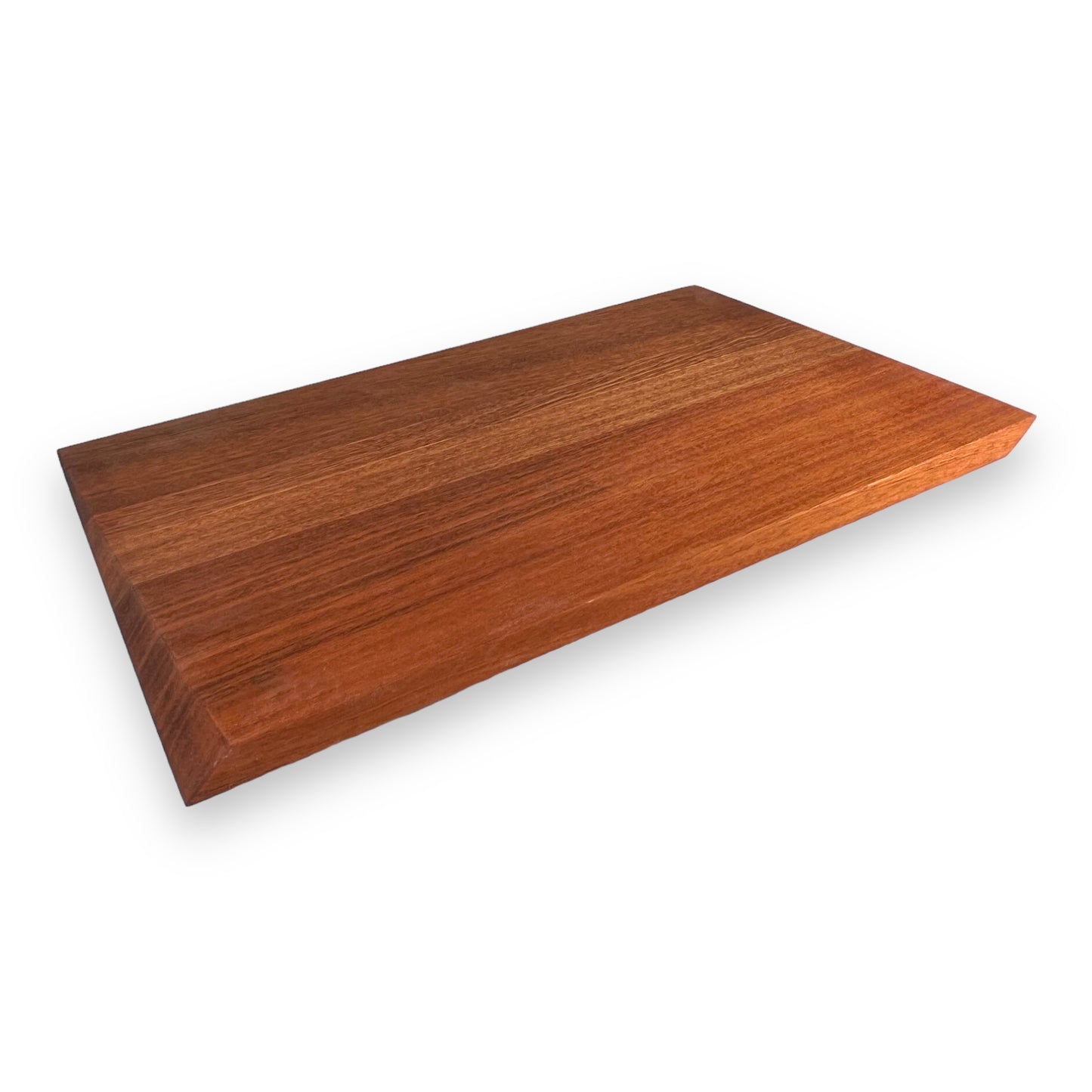 Sapele mahogany wood serving platter, Z-cut